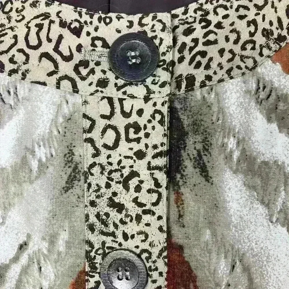 Chicos Women’s Jacket Size 3 XLRN# 79984. Blazer Animal Print Fall Tiger Brown - Picture 3 of 12